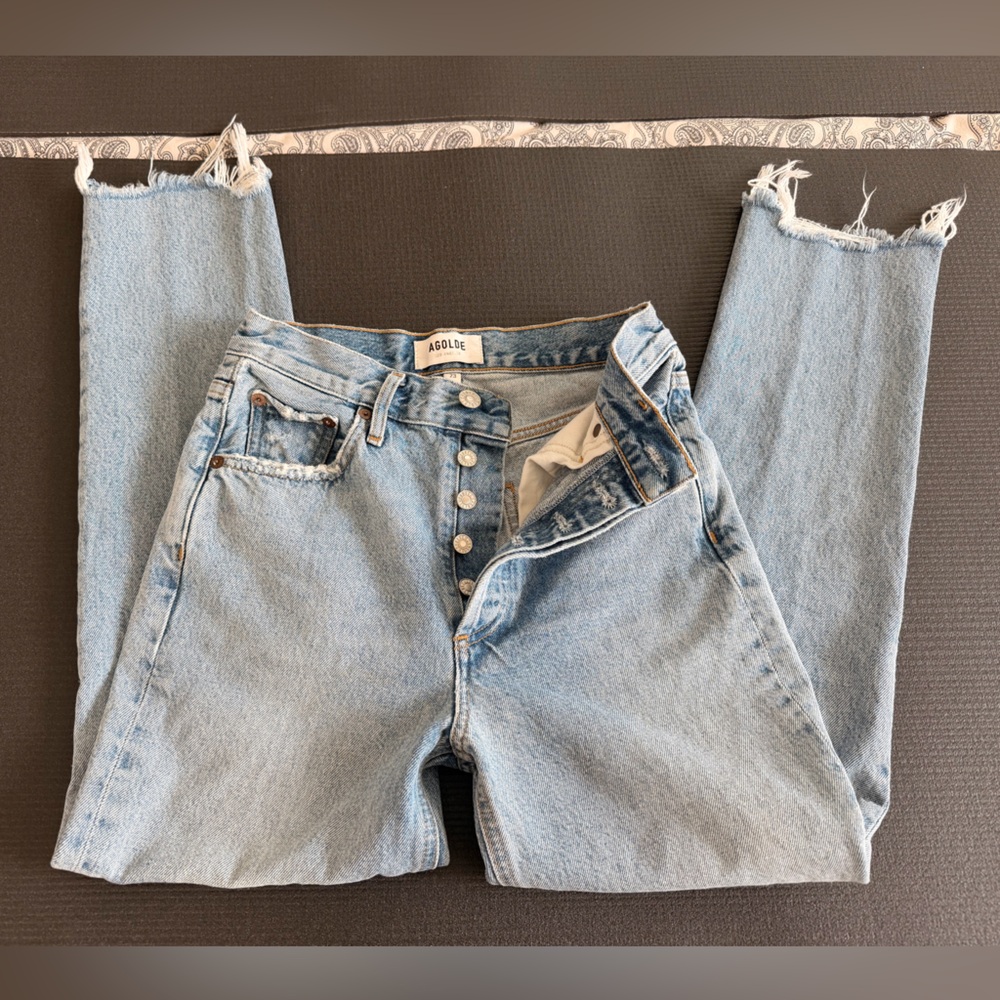 Agolde Light Wash Straight Leg Jeans
